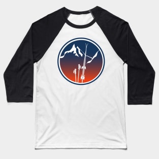 Ski and mountain gradient color Baseball T-Shirt